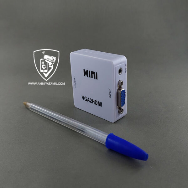 نمای بند انگشتی و اصلی تبدیل VGA به HDMI مدل MINI VGA2HDMI